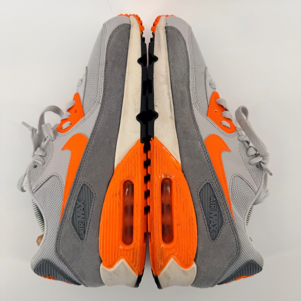 Nike Air Max 90 Wolf Grey Total Orange Mens Sneakers Running Shoes Size 11 - Picture 6 of 9